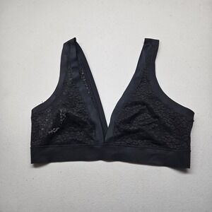 Victoria's Secret Women Bra Small Black Animal Print Bralette Wireless Lace
